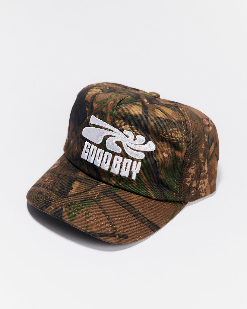 Good Boy 5-Panel Swirl Hat in Camo 🌳