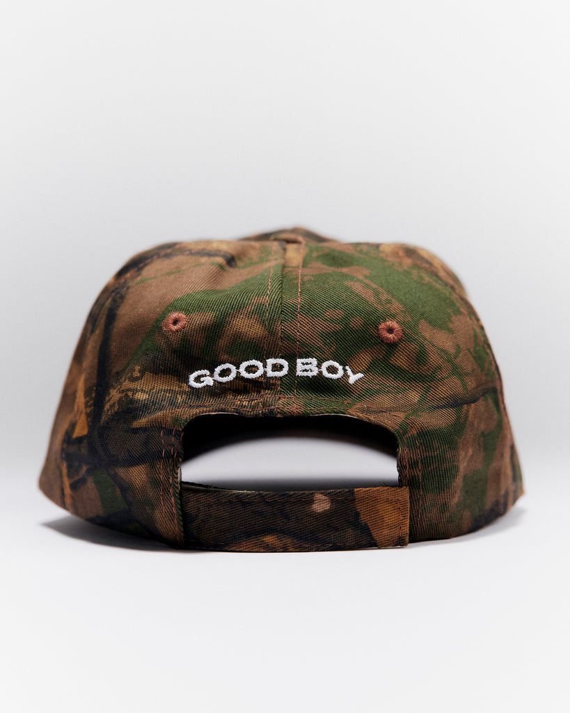 Good Boy 5-Panel Swirl Hat in Camo 🌳